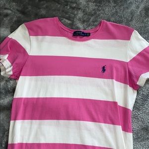 Polo tshirt.  Size large fits like a medium.